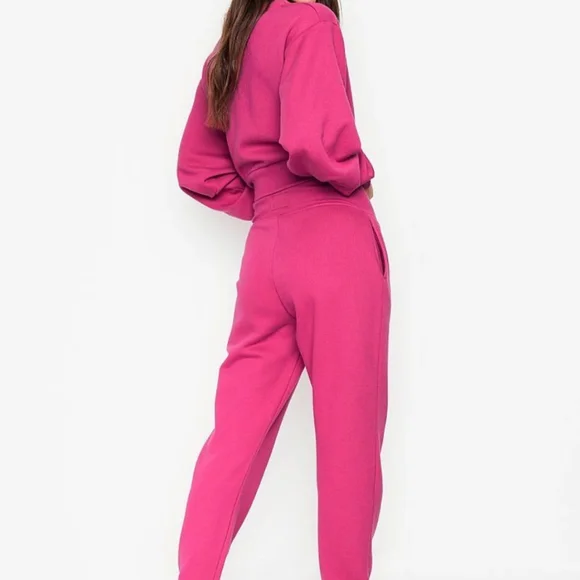 VS Jogger Set Cotton Fleece Lace Up Top & Bottoms - Picture 2 of 7